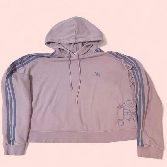 Adidas Purple Hoodie with unique embroidered flower design size Large - Picture 1 of 7